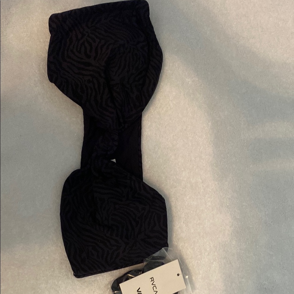 RVCA Black Zebra Pattern Bikini Top
